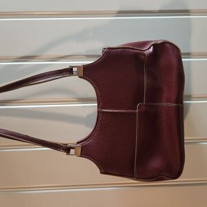 Elegant Burgundy Women's Shoulder Bag
